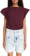 Isabel Marant Sebani Gathered Shoulder Cotton T-Shirt