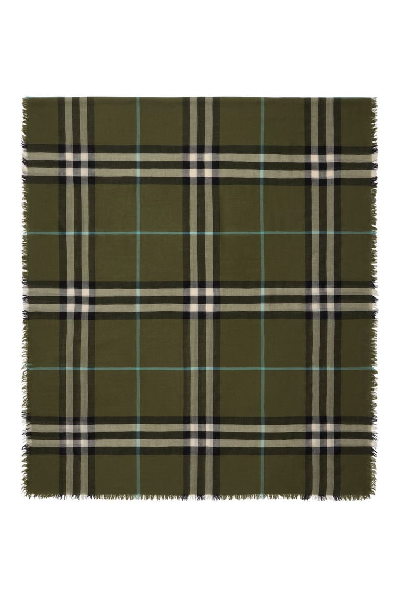 Giant Check Lightweight Wool Scarf, Main, color, PEA