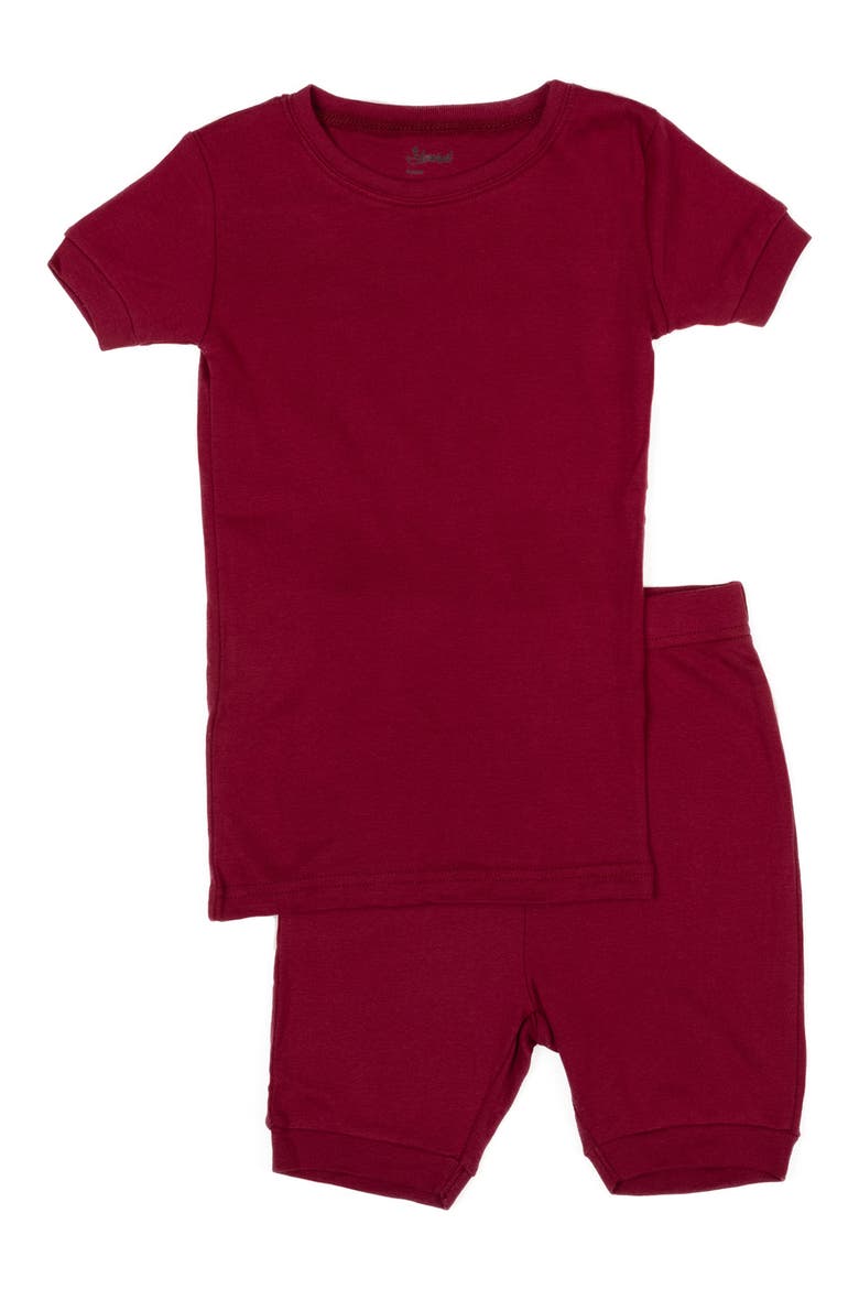 Solid 2-Piece Cotton Shorts Pajamas, Main, color, MAROON