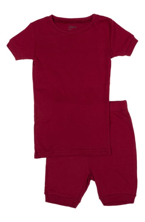 LEVERET Solid 2-Piece Cotton Shorts Pajamas