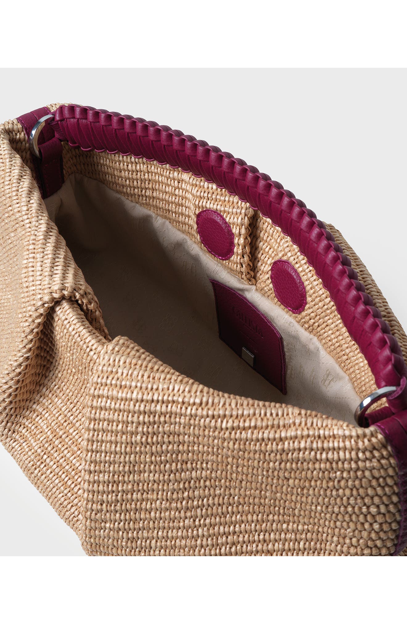 Callista Maxi Pleated Straw Clutch, Alternate, color, 