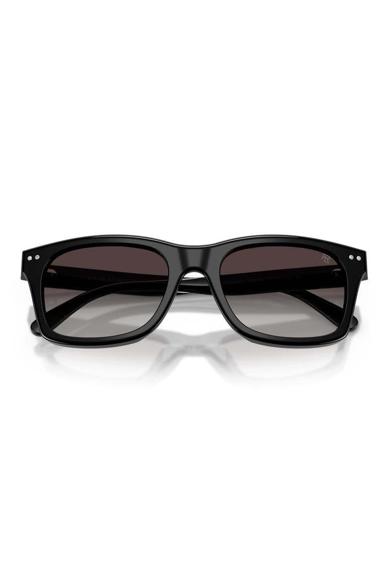 Gender Inclusive RL8237U 55mm Gradient Brown Square Sunglasses, Alternate, color, SHINY BLACK / GRADIENT GREY