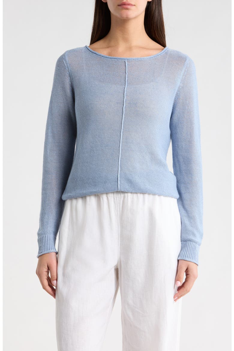 Cedar Relaxed Fit Linen Sweater, Main, color, FRENCH BLUE