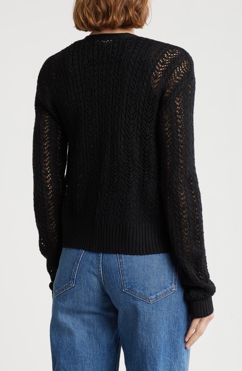 Love By Design Gia Pointelle Cardigan, Alternate, color, Black