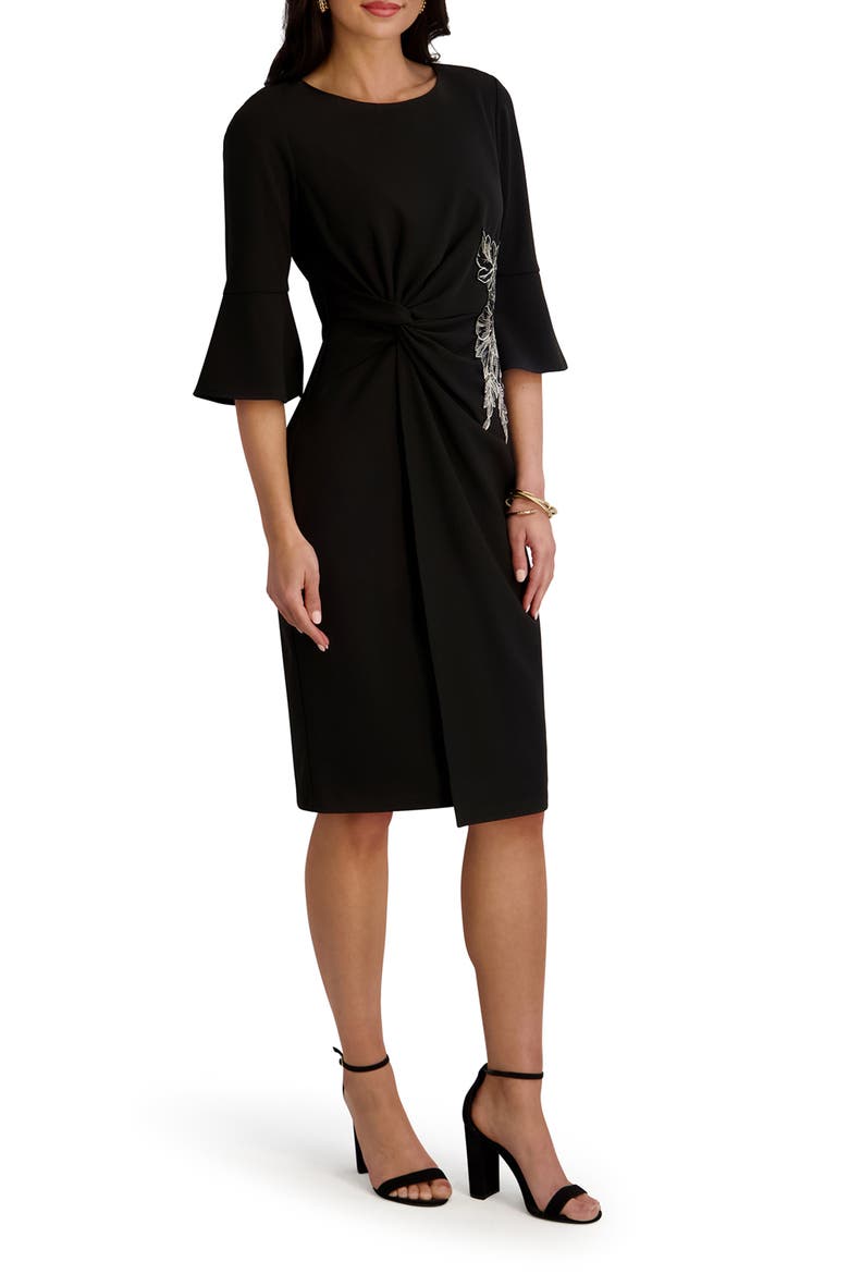 Crepe Scuba Dress, Alternate, color, BLACK IVY