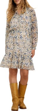 NIC+ZOE Bloomsbury Long Sleeve Chiffon Dress