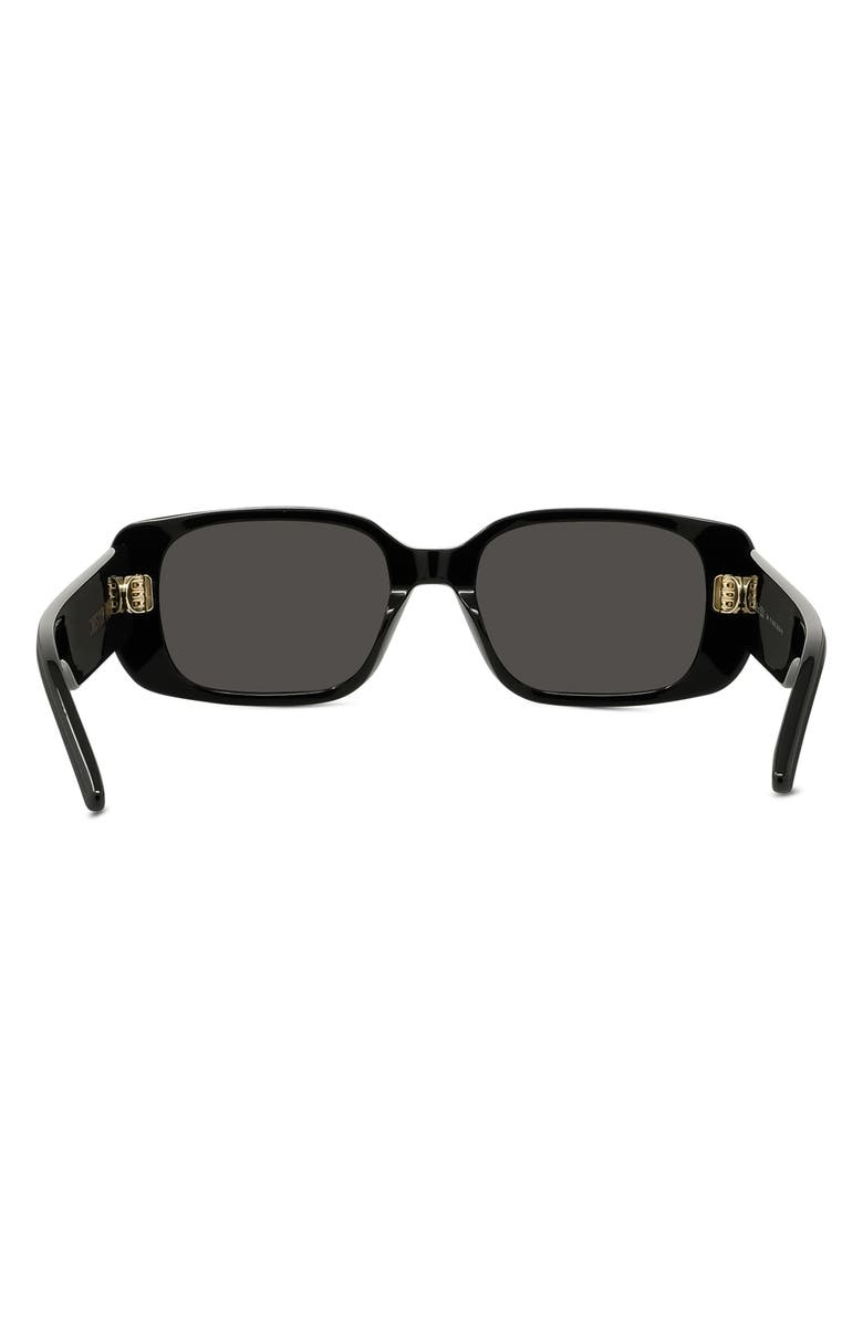 DIOR Wildior S2U 53mm Rectangular Sunglasses, Alternate, color, Black/ Grey