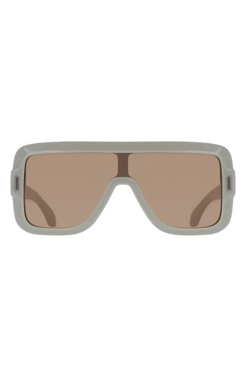 Ferragamo Rivet Acetate Shield Sunglasses In Beige