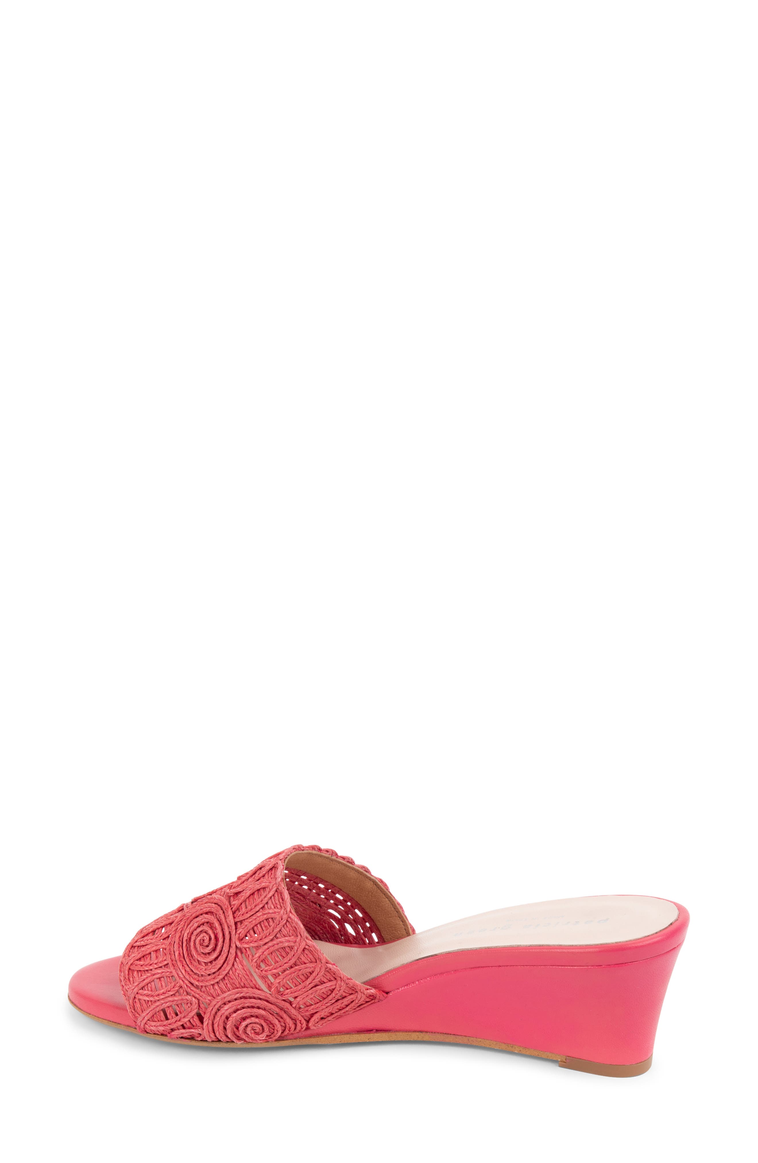 Siesta Raffia Wedge Slide Sandal, Alternate, color, ROSE PINK