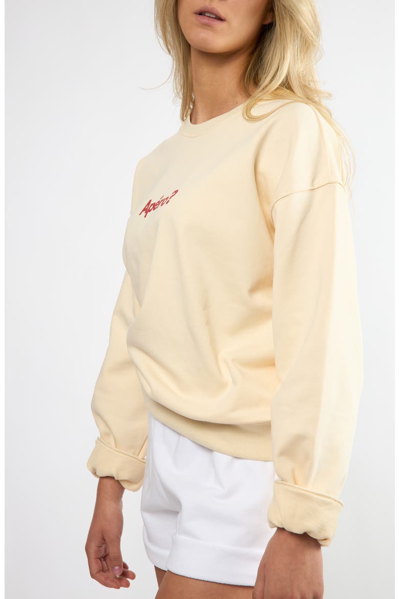 The Apéro? Cotton Graphic Sweatshirt, Alternate, color, CREAM