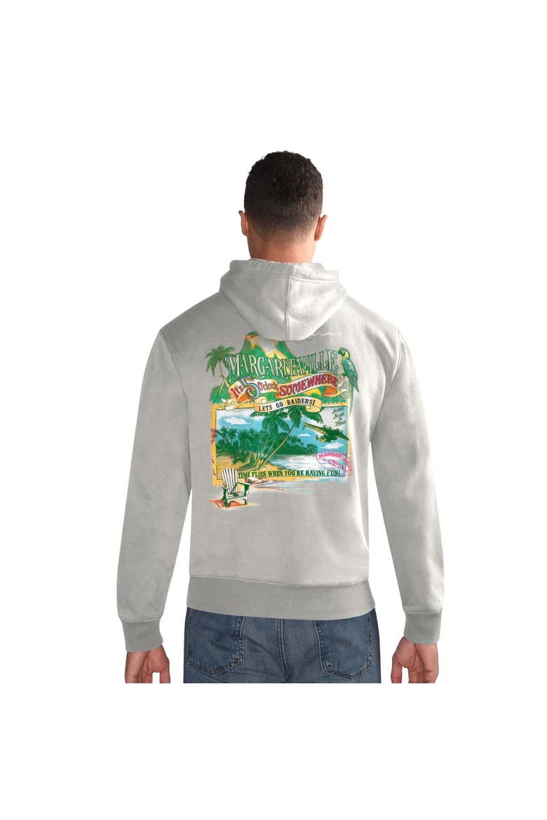 Men's Margaritaville  Gray Las Vegas Raiders Time Flies Garment Dyed Pullover Hoodie, Main, color, Gray
