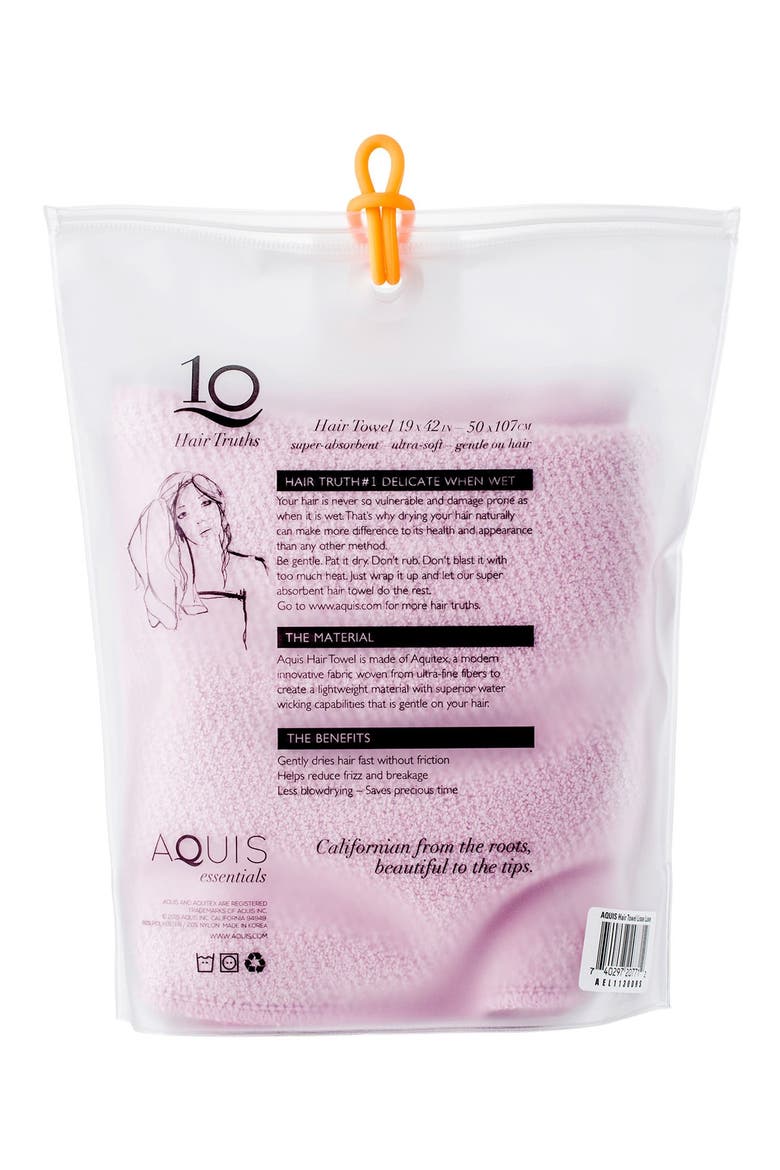 Rapid Dry Lisse Hair Towel, Alternate, color, DESERT ROSE