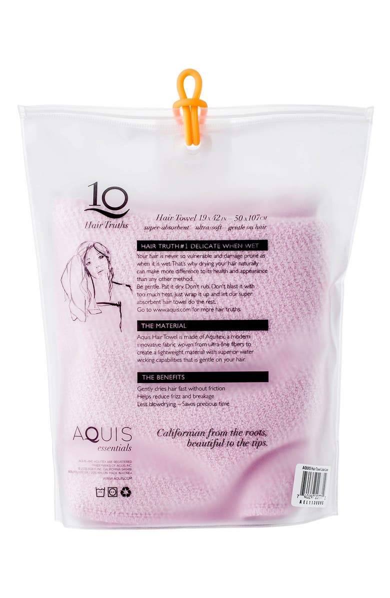 AQUIS Rapid Dry Lisse Hair Towel, Alternate, color,