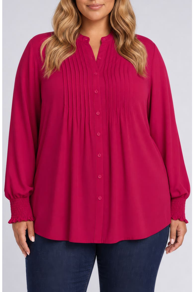 Pleat Smocked Peasant Blouse, Main, color, JAZZY