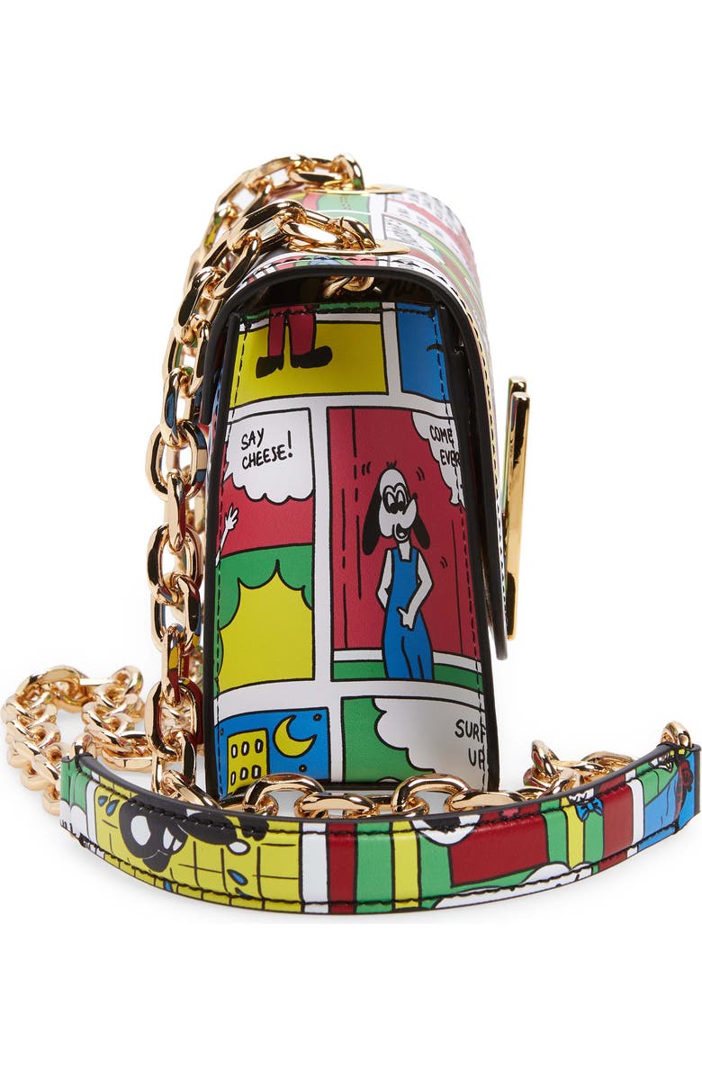 Moschino Comic Leather Shoulder Bag, Alternate, color,