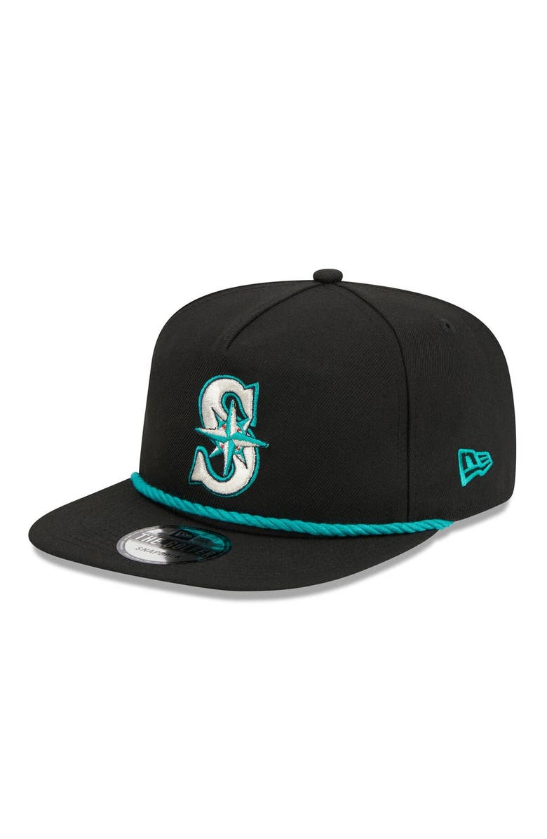 New Era Men's New Era Black Seattle Mariners Branch Golfer Snapback Hat, Main, color, 