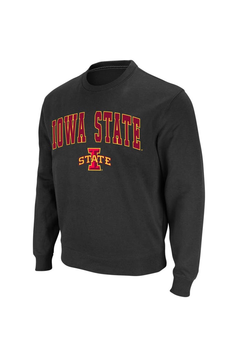 Men's Colosseum Charcoal Iowa State Cyclones Arch & Logo Crew Neck Sweatshirt, Alternate, color, Charcoal