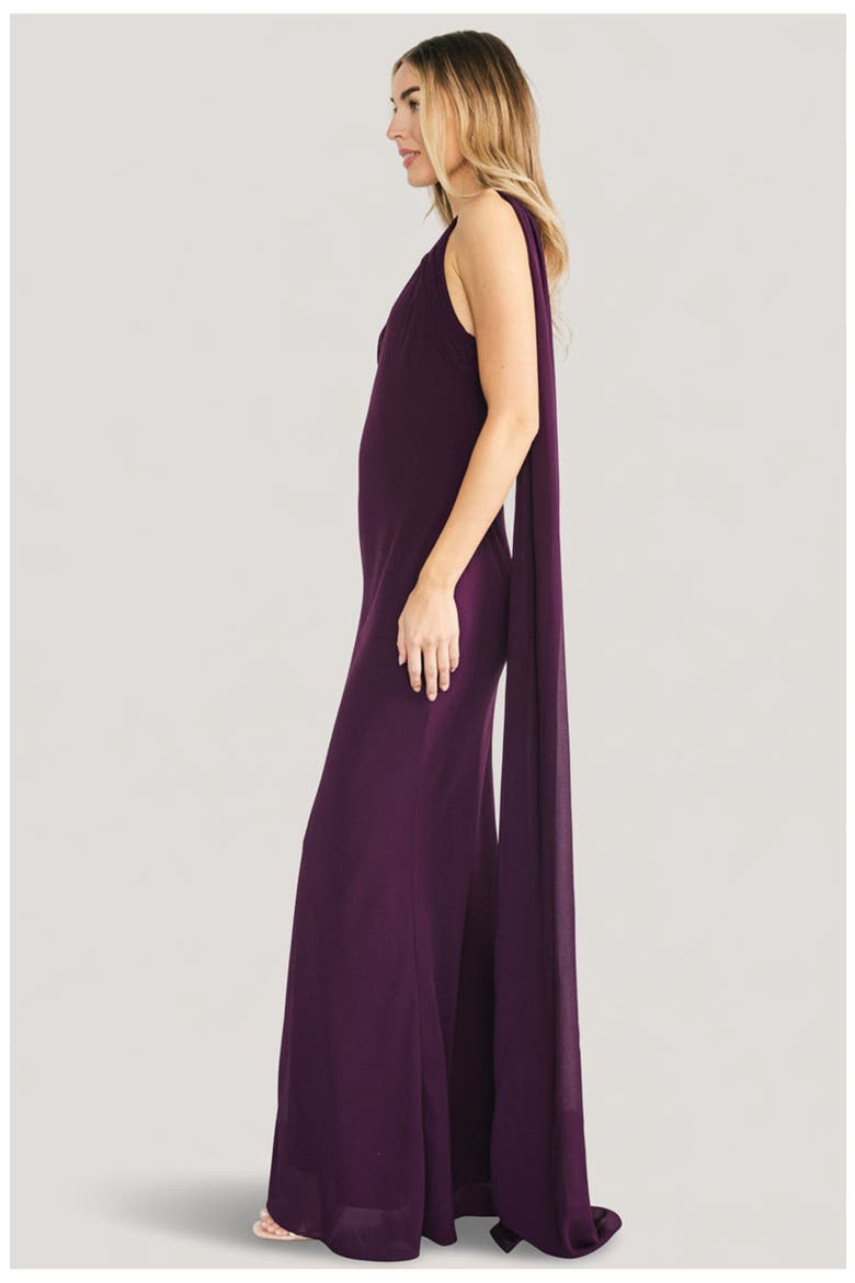 Julianne One Shoulder Maxi Dress, Alternate, color, Dark Plum