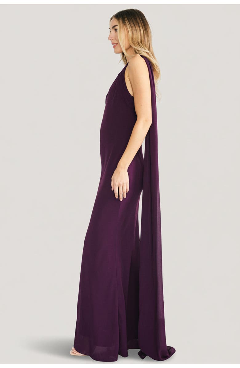 Baltic Børn Julianne One Shoulder Maxi Dress, Alternate, color, Dark Plum