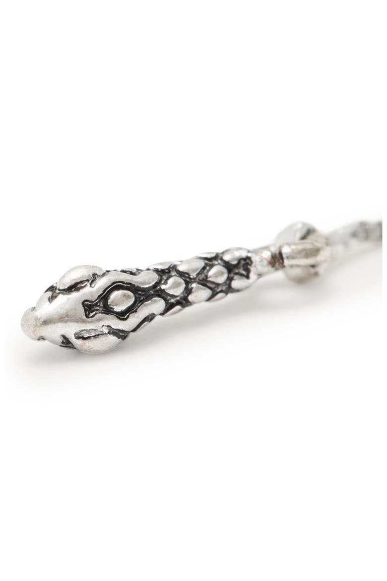 Serpent Threader Chain Drop Earrings, Alternate, color, WARM SILVER