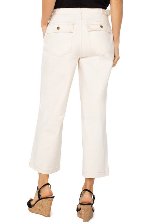 Liverpool Los Angeles Button Tab High Waist Crop Wide Leg Pants In Seaside Dunes