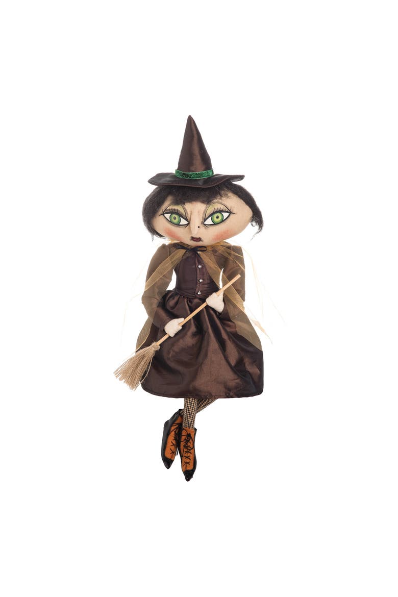 Matilda Witch Halloween Joe Spencer Gathered Traditions Figurine, Main, color, Brown