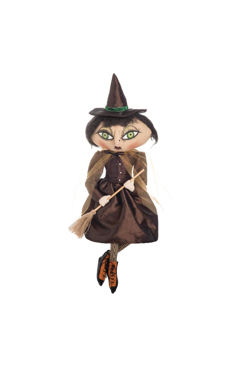 Gallerie II Matilda Witch Joe Spencer Gathered Traditions Halloween Art Doll Figure, Main, color, Brown
