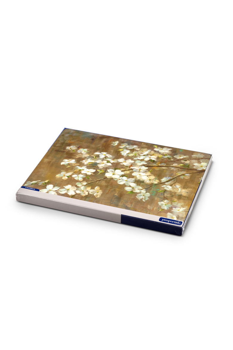 Dogwood in Spring Set of 4 Cork Back Placemats, Alternate, color, Multi