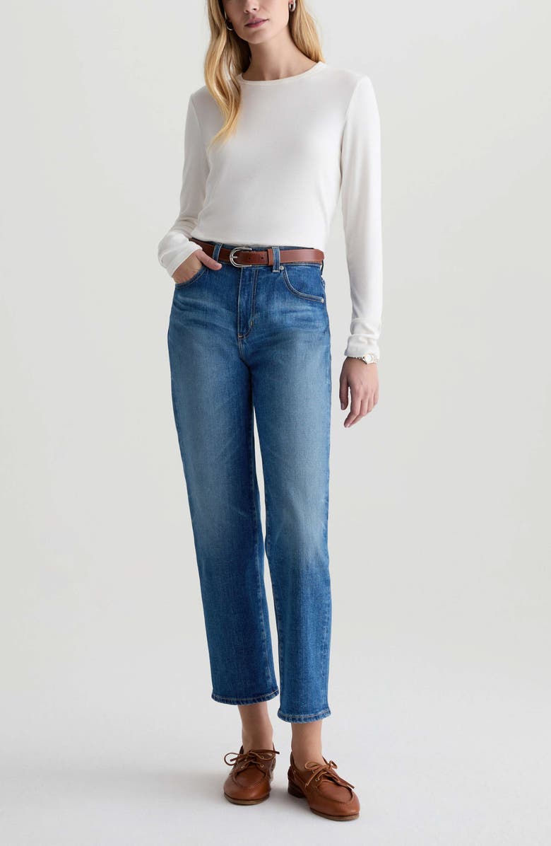 AG Brinley Mid Rise Crop Straight Leg Jeans, Alternate, color, Owens Valley