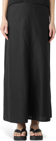 Eileen Fisher Bias Cut Organic Linen A-Line Skirt Nordstrom