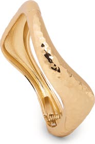 SAACHI Wavy Hammered Hinged Cuff Bracelet