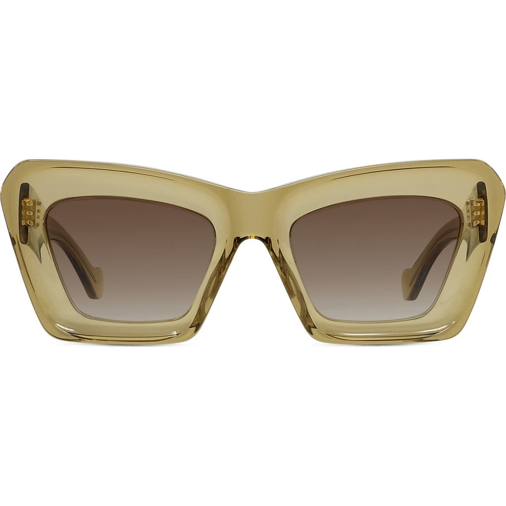 Loewe Chunky Anagram 46mm Rectangular Sunglasses In Gold