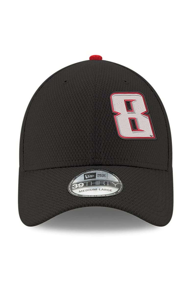 Men's New Era Black Kyle Busch 39THIRTY Panel Flex Fit Hat, Alternate, color, Black