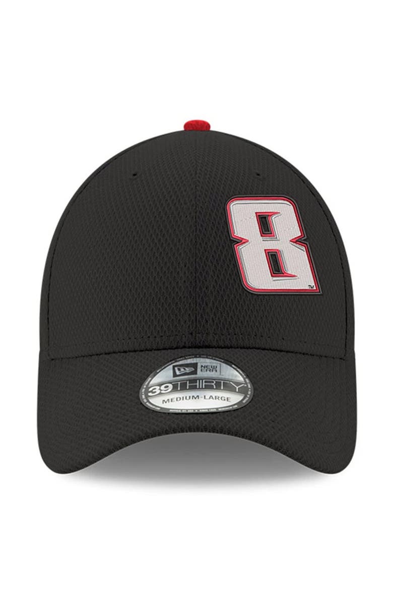 New Era Men's New Era Black Kyle Busch 39THIRTY Panel Flex Fit Hat, Alternate, color, Black