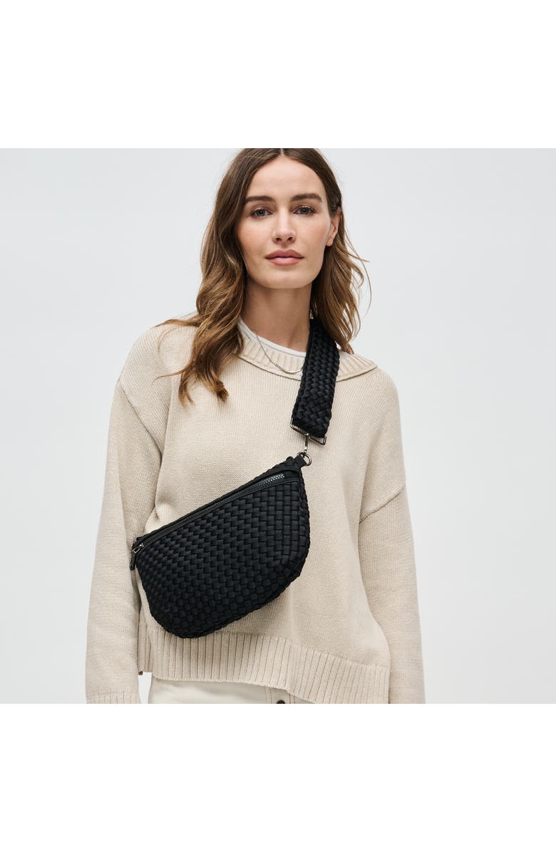 Sol and Selene Ethereal - Woven Neoprene Crossbody Bag, Alternate, color, Black