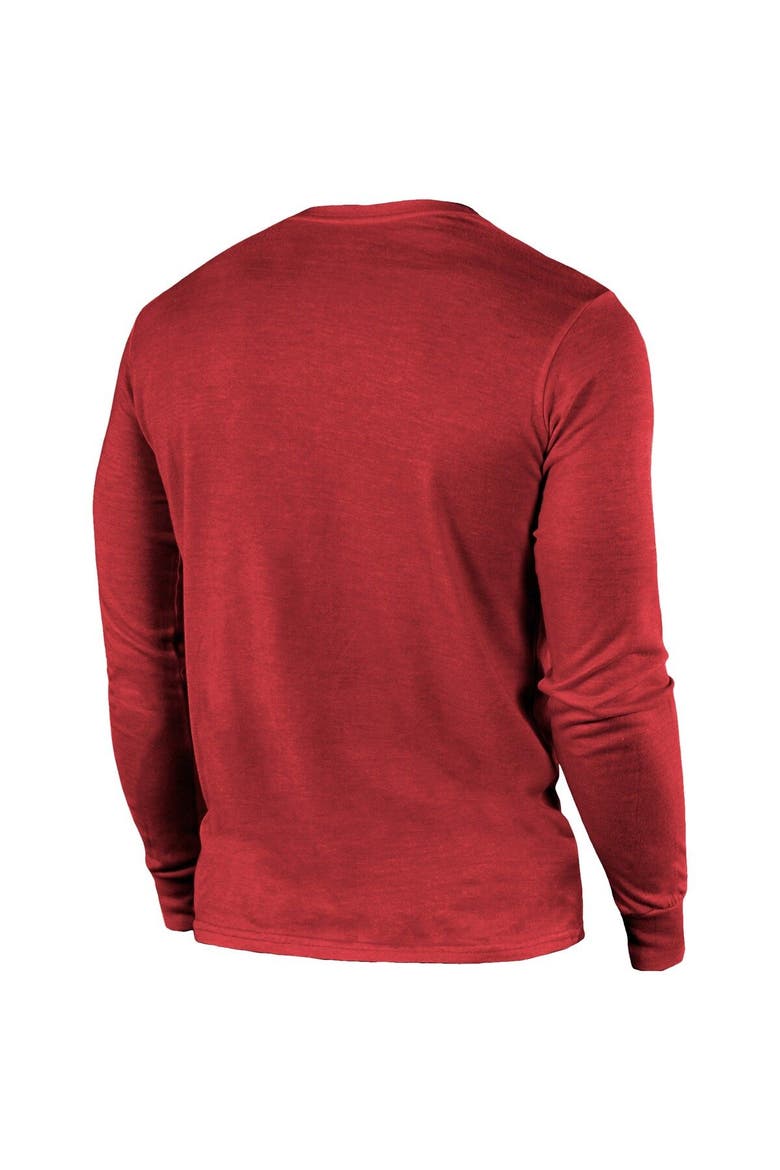 Arizona Cardinals Majestic Threads Lockup Tri-Blend Long Sleeve T-Shirt - Cardinal, Alternate, color, Cardinal
