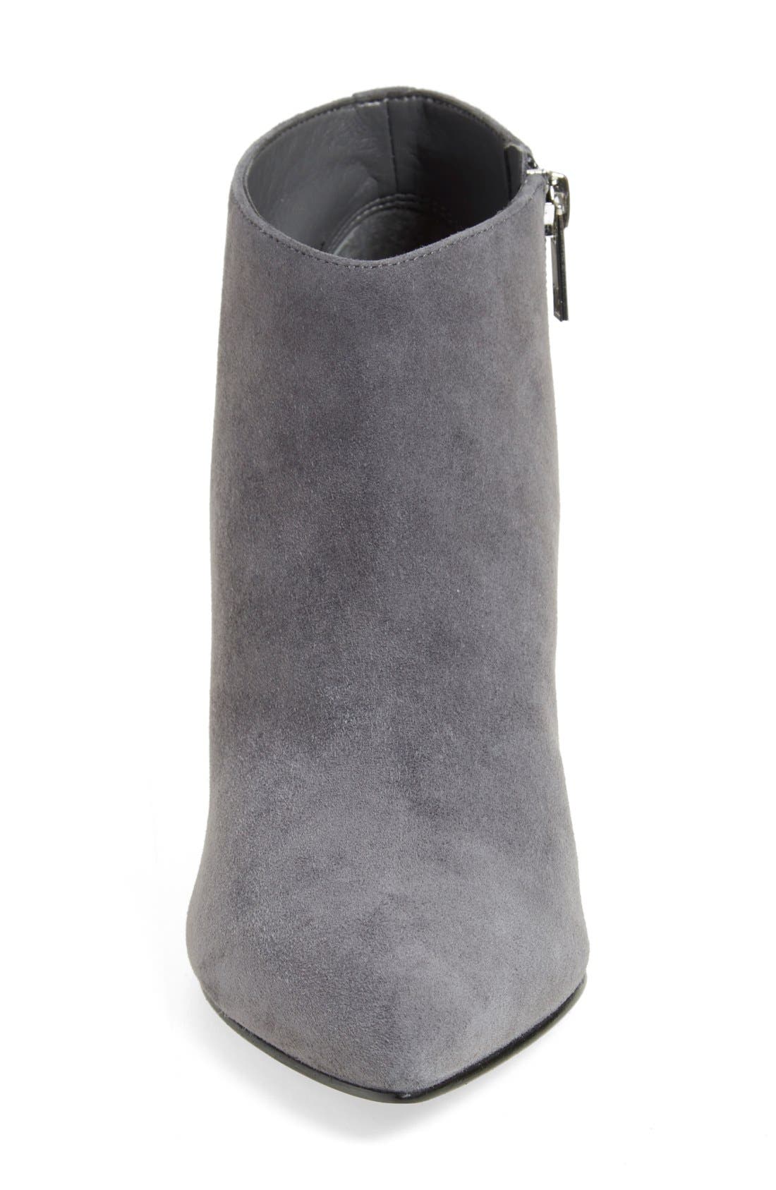 'Lettie' Pointy Toe Bootie, Alternate, color, GRAY SUEDE
