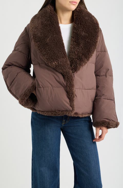 Wylda Faux Fur Trim Puffer Jacket