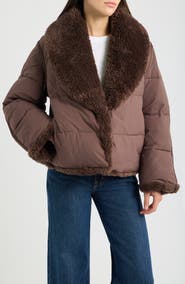 UGG® Wylda Faux Fur Trim Puffer Jacket