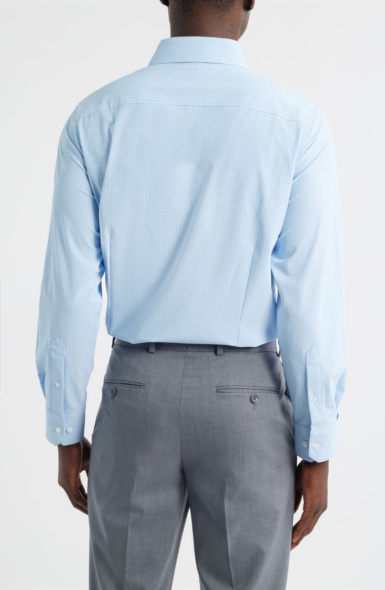Mizzen+Main Leeward Trim Fit Grid Performance Button-Up Shirt, Alternate, color, Cloud Blue Mini Grid