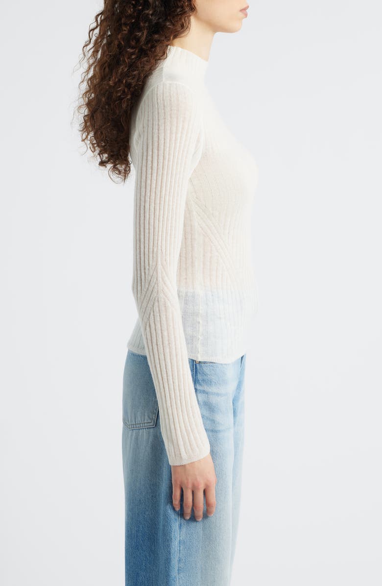 BOSS Orange Mock Neck Sweater, Alternate, color, Open White