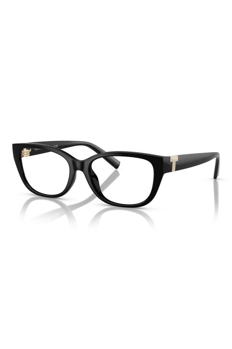 54mm Pillow Optical Glasses, Alternate, color, SHINY BLACK