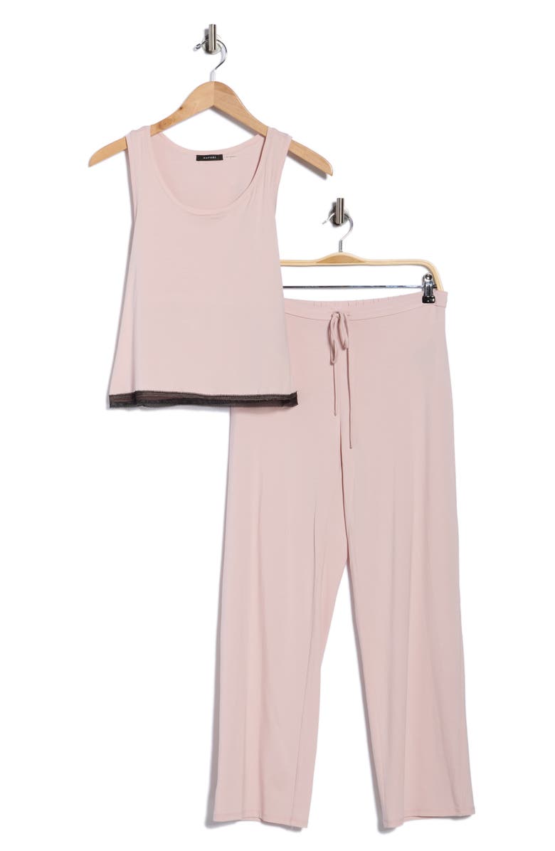 Natori Jersey Tank & Pants Pajamas, Alternate, color, Rost
