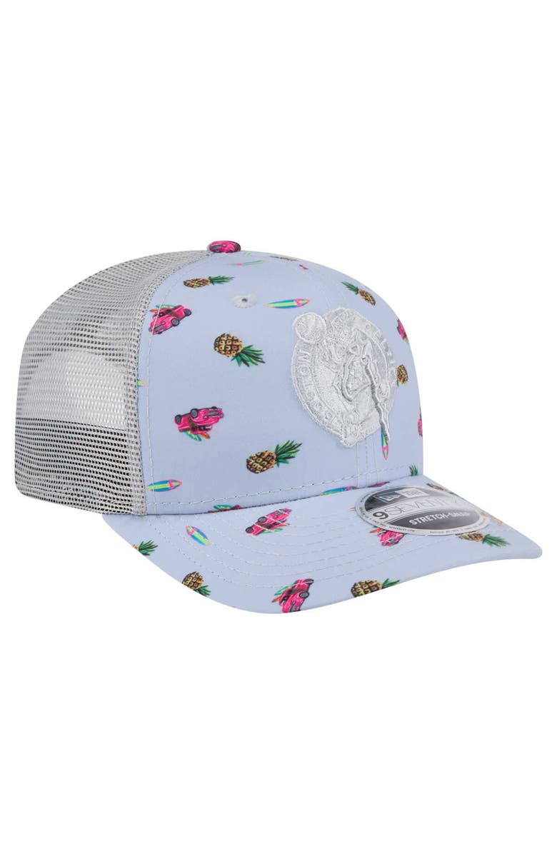 New Era Men's New Era Light Blue/Gray Boston Celtics Adventure Aloha Pattern 9SEVENTY Stretch-Snap Hat, Alternate, color, Light Blue