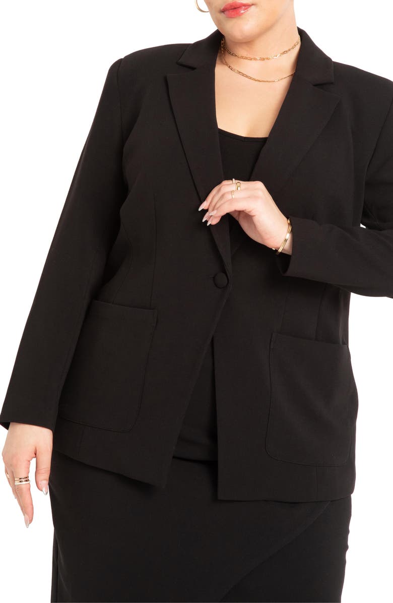 ELOQUII The 365 Suit Patch Pocket Blazer, Main, color,