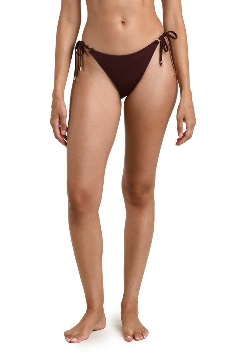 Island Goddess Side Tie Bikini Bottoms, Alternate, color, JAVA