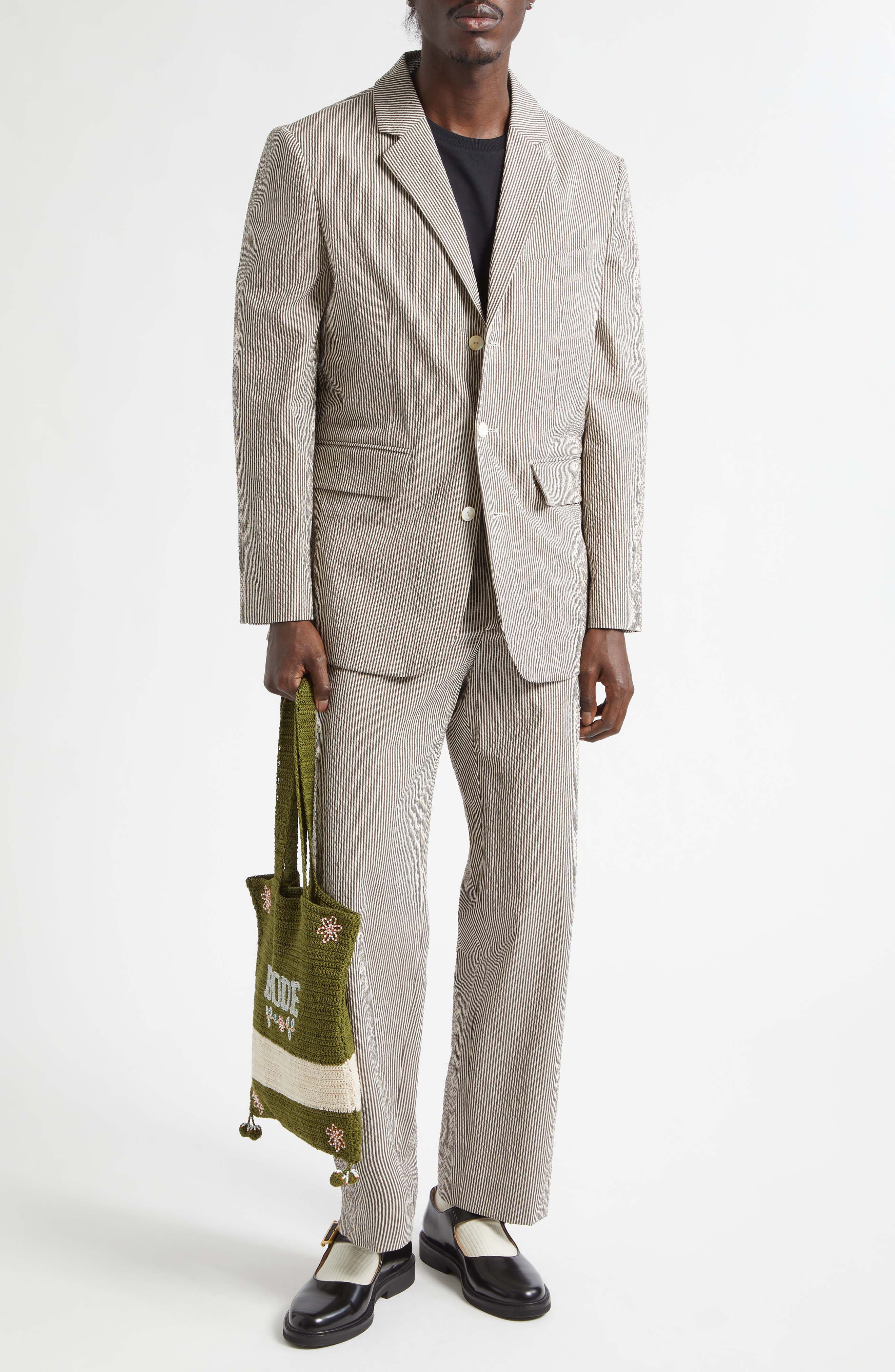 Cafe Stripe Seersucker Trousers - image 2