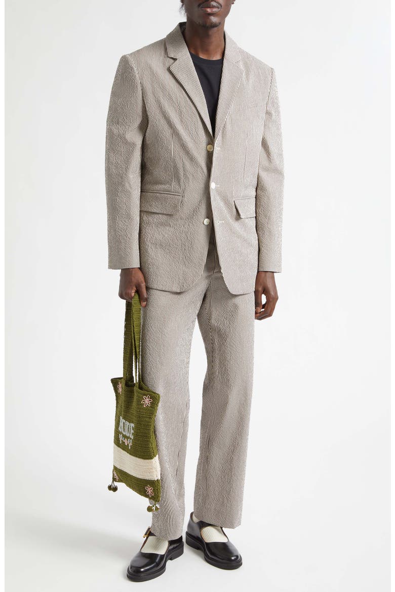 Café Stripe Seersucker Trousers, Alternate, color, BROWN WHITE