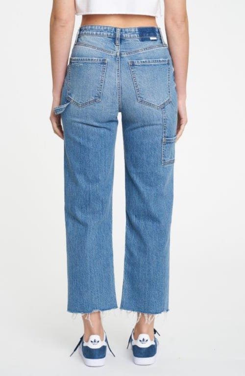 Daze Sun Utility Raw Hem Crop Straight Leg Jeans In Shut Down