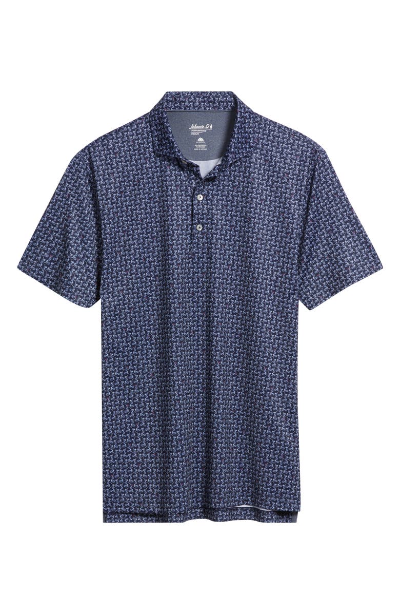 johnnie-O Minty Cocktail Print Performance Jersey Polo, Alternate, color,